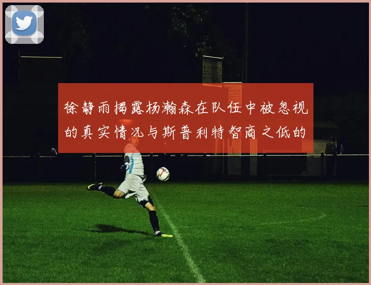 徐静雨揭露杨瀚森在队伍中被忽视的真实情况与斯普利特智商之低的尴尬真相